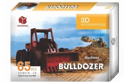 2019014 Pershang Bulldozer / 65 parça – 3 Boyutlu Ahşap Puzzle