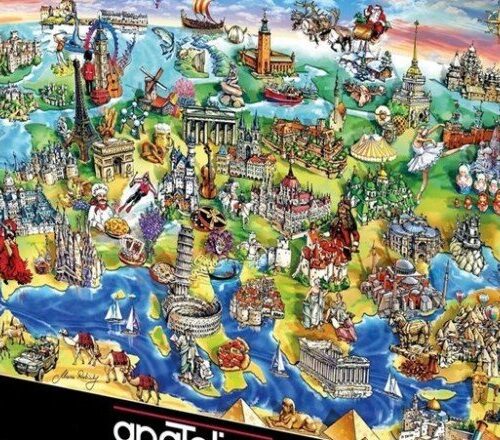 4557 Anatolian Avrupa Haritası 1500 parça Puzzle