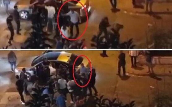 Sokakta tartışan iki grubu, polis memuru biber gazıyla dağıttı