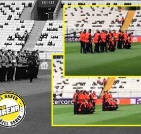 Vodafone Park’ta ilginç görüntü! Güvenlikler futbolcu gibi seremoniye çıktı ve…