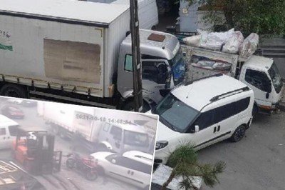 Bağcılar’da freni boşalan kamyonu tutarak durdurmaya çalışınca ayakları ezildi