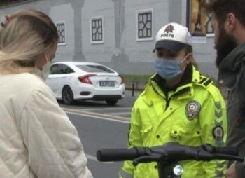 İstanbul'da elektrikli scooter denetiminde ''pes'' dedirten anlar