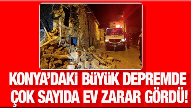 Konya'da meydana gelen 5.1 büyüklüğündeki depremde evler zarar gördü!
