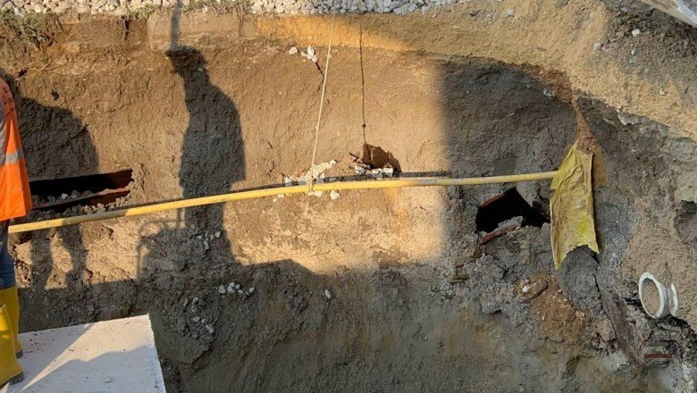 İznik’te altyapı çalışması sırasında tarihi eser bulundu
