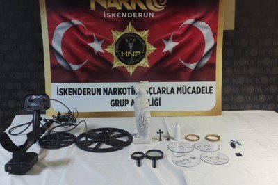 Hatay’da tarihi eser kaçakçılarına yönelik operasyonda 2 şüpheli yakalandı