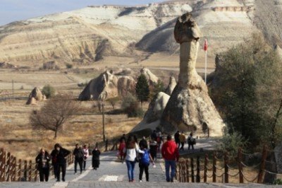 Kapadokya’da ara tatil yoğunluğu yaşanıyor