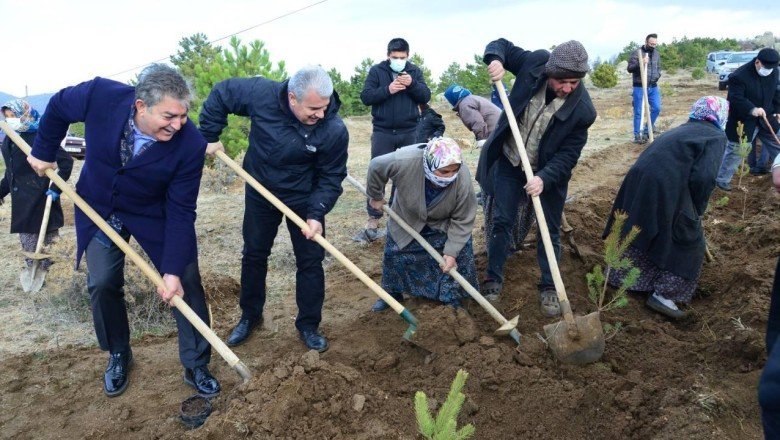Kırşehir’de fidanlar toprakla buluşturuldu