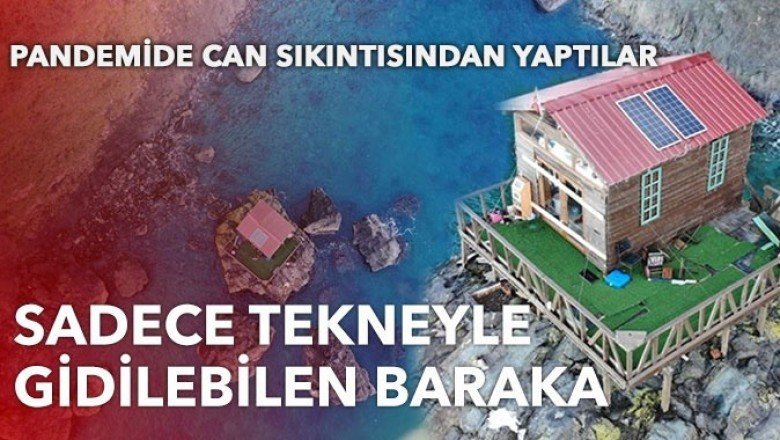 Artvin’de denizin ortasındaki barakayı görenler şaşkınlığını gizleyemiyor