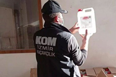 İzmir’de 2 ton sahte etil alkol ele geçirildi