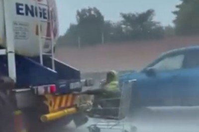 Polis her yerde onu arıyor! Otoyolda market arabasıyla…